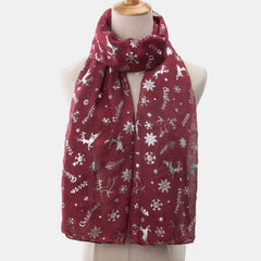 Christmas Element Polyester Scarf - Trendsi