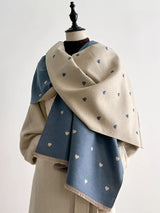 Heart Raw Hem Scarf - Trendsi - Flyclothing LLC