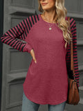 Striped Round Neck Long Sleeve T-Shirt - Trendsi
