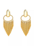 18K Gold-Plated Fringe Chain Earrings - Trendsi - Flyclothing LLC