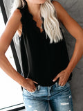 Lace Detail V-Neck Tank - Trendsi