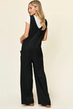 Double Take Full Size Sleeveless Wide Leg Jumpsuit with Pockets - Trendsi