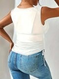 Side Drawstring Ruched Tank - Trendsi - Flyclothing LLC