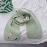 Butterfly Embroidered Knitted Scarf - Trendsi - Flyclothing LLC