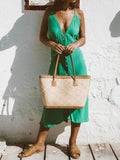 Buttoned Plunge Midi Cami Dress - Trendsi