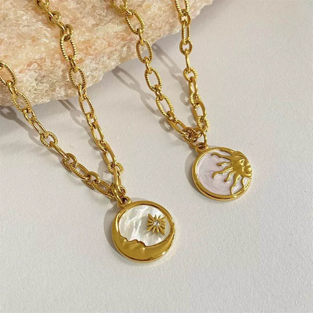 18K Gold-Plated Titanium Steel Pendant Necklace - Trendsi - Flyclothing LLC