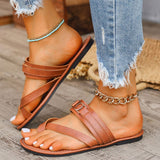 Toe Loop Flats Sandals - Trendsi