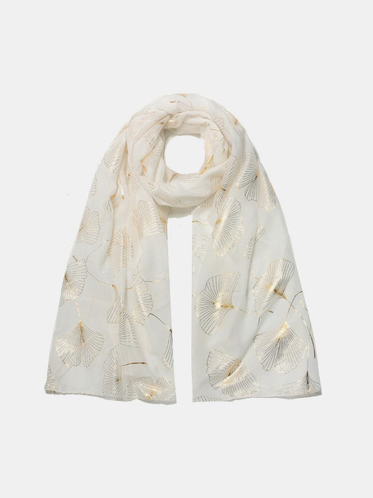 Ginkgo Leaf Polyester Scarf - Trendsi