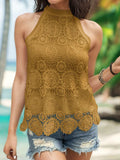 Lace Tied Mock Neck Tank - Trendsi - Flyclothing LLC