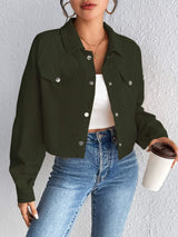 Snap Down Long Sleeve Jacket - Trendsi - Flyclothing LLC