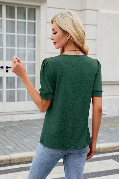 Round Neck Short Sleeve T-Shirt - Trendsi