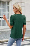 Round Neck Short Sleeve T-Shirt - Trendsi - Flyclothing LLC
