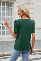 Round Neck Short Sleeve T-Shirt - Trendsi