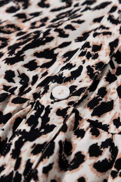 Leopard Notched Long Sleeve Maxi Dress - Trendsi - Flyclothing LLC