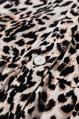 Leopard Notched Long Sleeve Maxi Dress - Trendsi - Flyclothing LLC