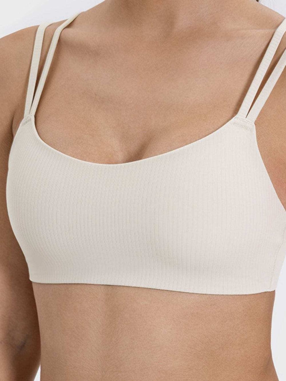 Scoop Neck Double Strap Active Cami - Trendsi - Flyclothing LLC