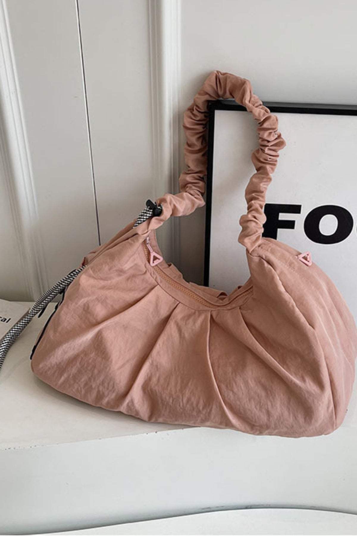 Drawstring Strap Ruched Crossbody Bag - Trendsi - Flyclothing LLC