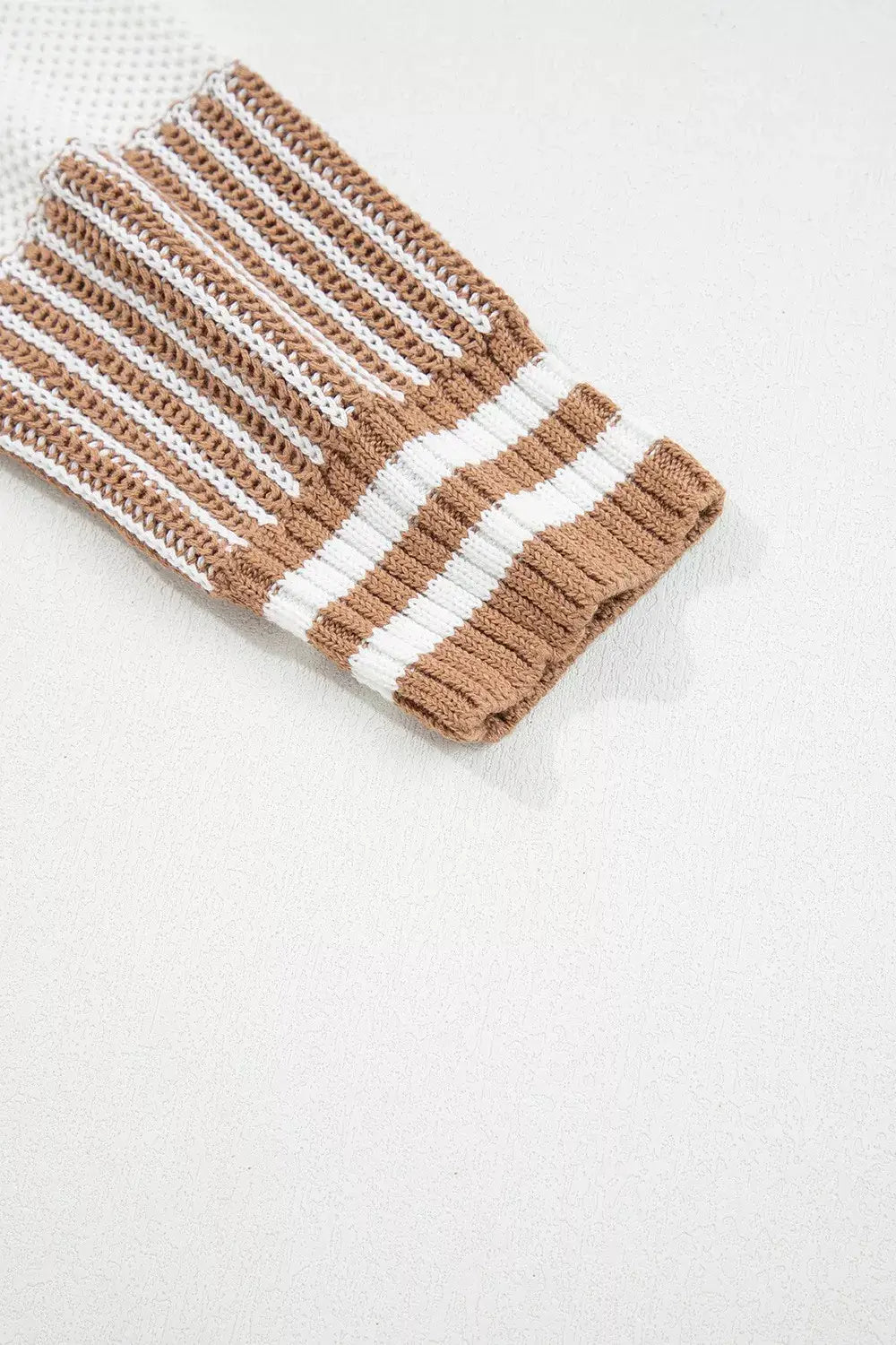 Striped Knit Long Sleeve Sweater - Trendsi - Flyclothing LLC