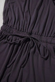 Knit Open Back Cap Sleeve Drawstring Romper - Trendsi - Flyclothing LLC