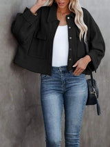 Button Up Long Sleeve Jacket - Trendsi - Flyclothing LLC