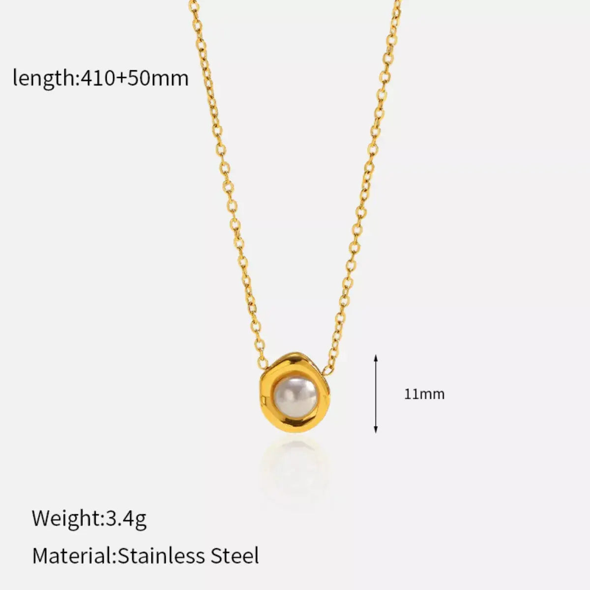 18K Gold-Plated Pearl Necklace - Trendsi - Flyclothing LLC