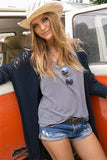 Openwork Side Slit Open Front Long Sleeve Cardigan - Trendsi - Flyclothing LLC