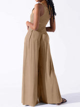 Square Neck Wide Strap Jumpsuit - Trendsi - Flyclothing LLC