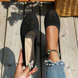 Solid Color Mesh Flat Slip-Ons - Trendsi - Flyclothing LLC