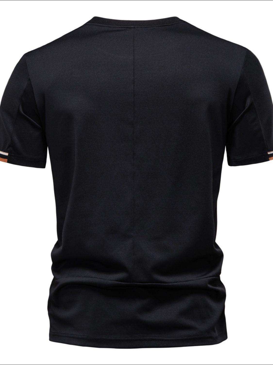 Men's Embroidered Round Neck T-Shirt - Trendsi - Flyclothing LLC