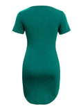 Round Neck Short Sleeve Mini Tee Dress - Trendsi