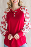 Heart Printed Round Neck Long Sleeve T-Shirt - Trendsi - Flyclothing LLC