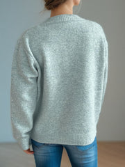 Button Down Long Sleeve Cardigan - Trendsi