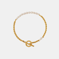 Freshwater Pearl Titanium Steel Bracelet - Trendsi