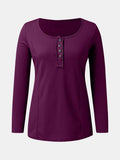 Full Size Scoop Neck Long Sleeve T-Shirt - Trendsi - Flyclothing LLC
