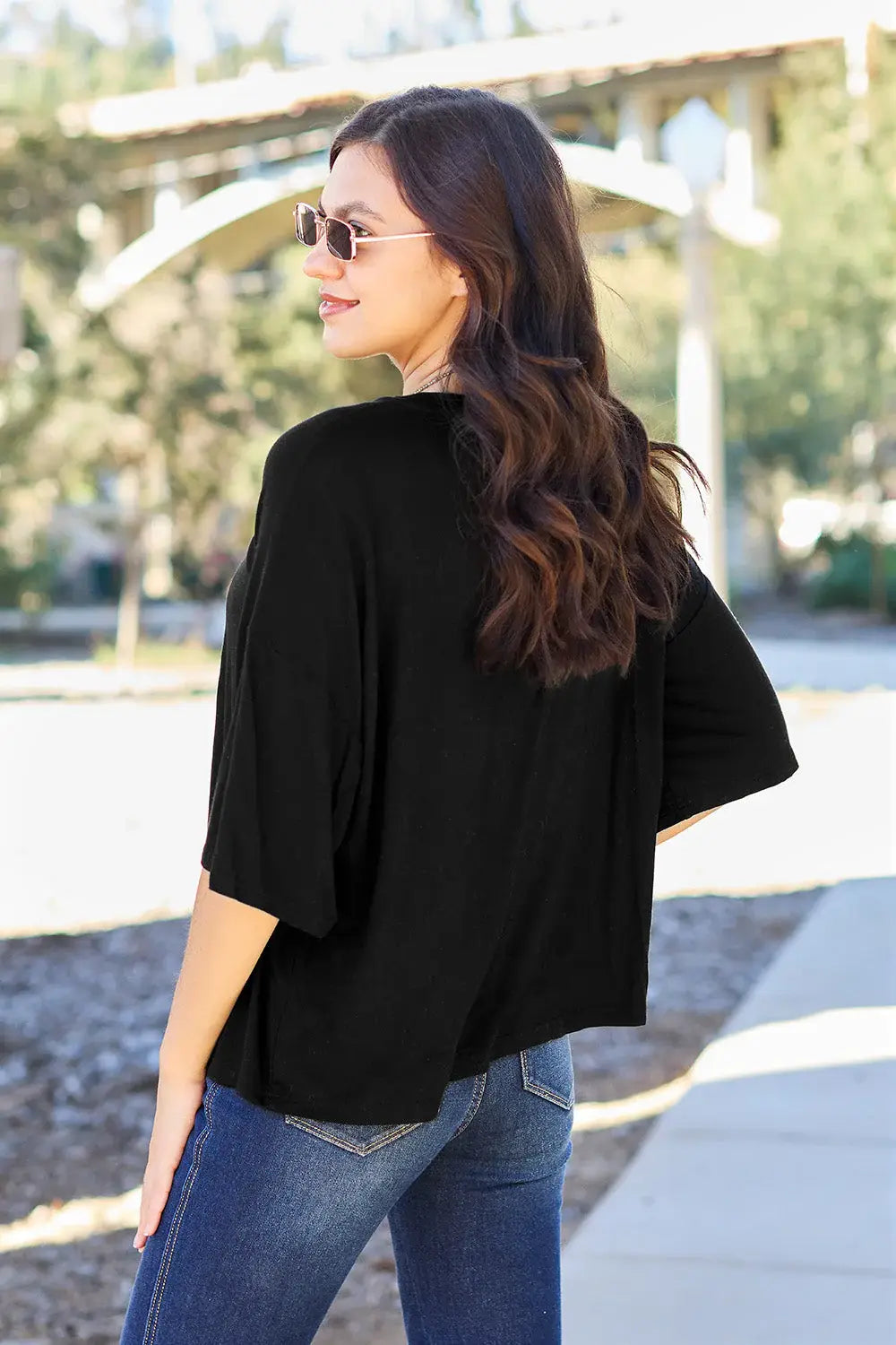 Basic Bae Full Size Round Neck Drop Shoulder T-Shirt - ShopBasicbae - Flyclothing LLC