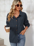 Button Up Dropped Shoulder Long Sleeve Outerwear - Trendsi - Flyclothing LLC