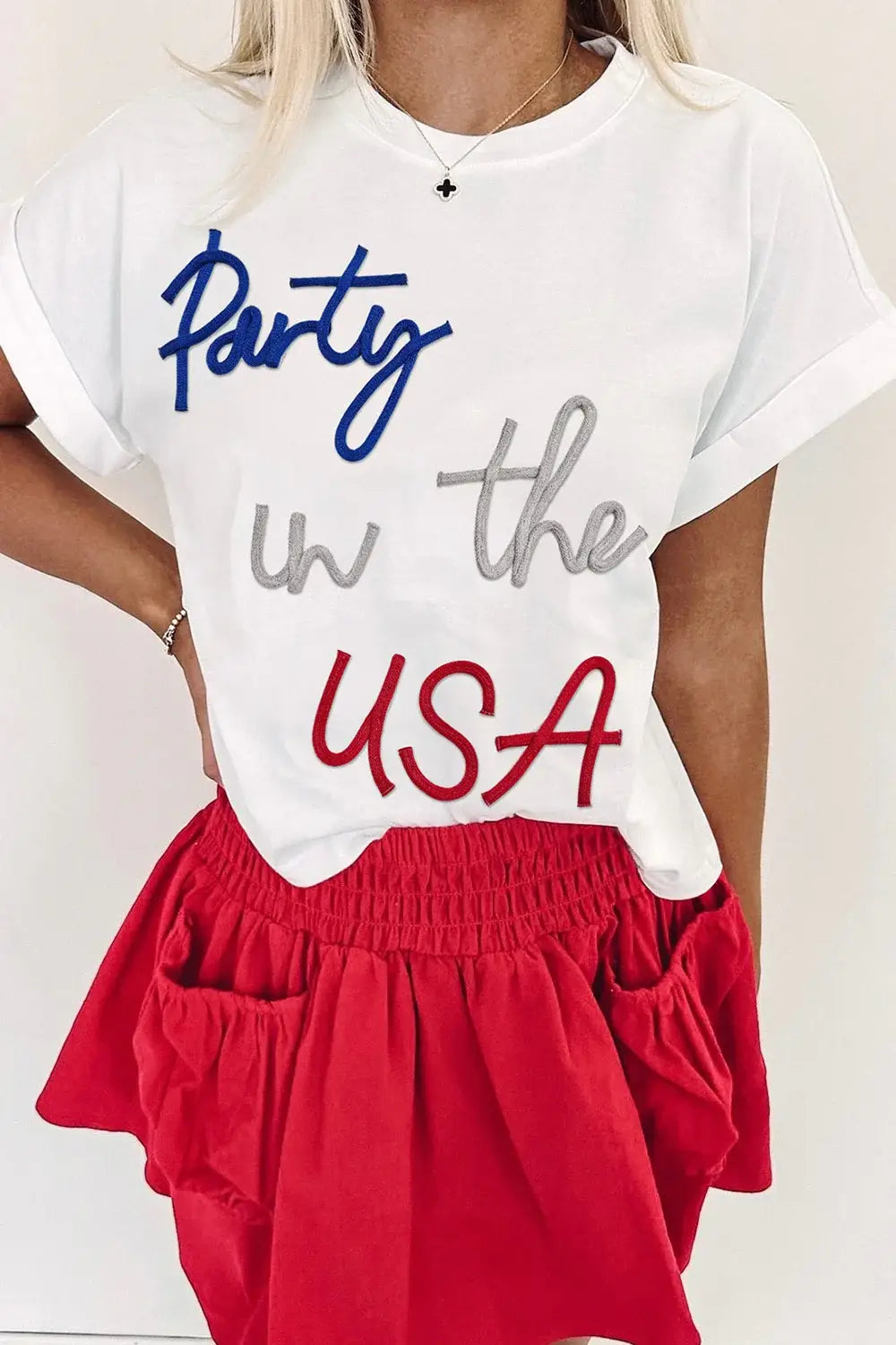 Letter Round Neck Short Sleeve T-Shirt - Trendsi - Flyclothing LLC
