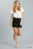 Umgee Distressed Raw Hem High Waist Denim Skirt - Trendsi - Flyclothing LLC