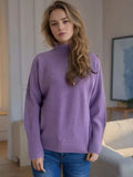 Turtleneck Raglan Sleeve Sweater - Trendsi - Flyclothing LLC