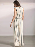 Stripe Vest and Pants Two-Piece Set - Trendsi