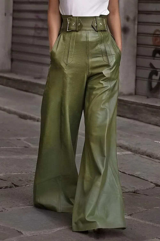 High Waist Wide Flare Pants - Trendsi - Flyclothing LLC