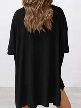 Full Size Oversized Round Neck Top and Shorts Set Plus Size - Trendsi - Flyclothing LLC