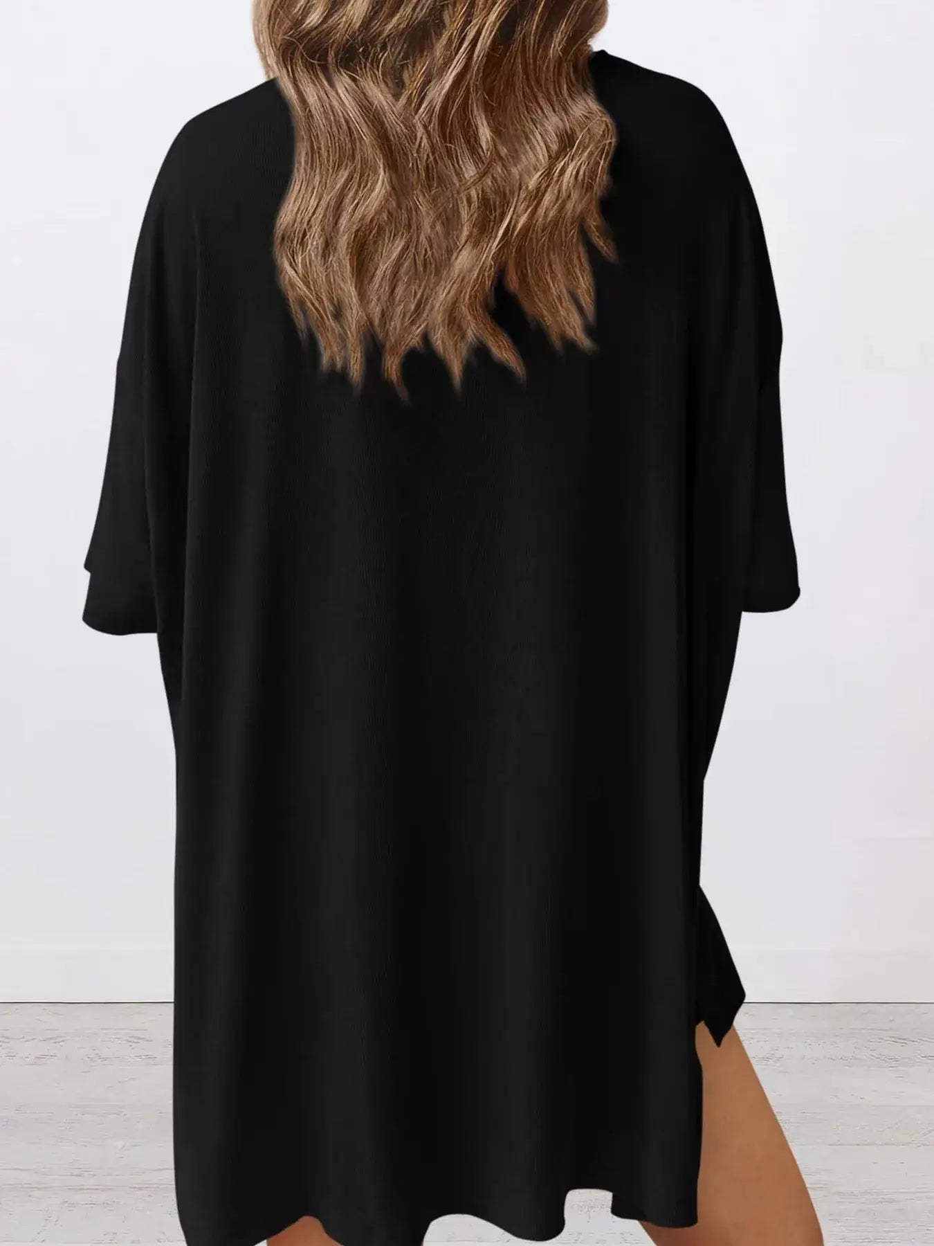 Full Size Oversized Round Neck Top and Shorts Set Plus Size - Trendsi - Flyclothing LLC