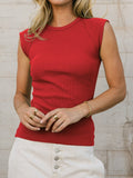 Ribbed Round Neck Slim Tank - Trendsi