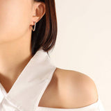 Titanium Steel Geometric Huggie Earrings - Trendsi - Flyclothing LLC