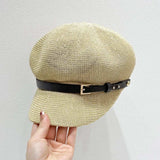 Straw Woven Buckle Hat - Trendsi - Flyclothing LLC