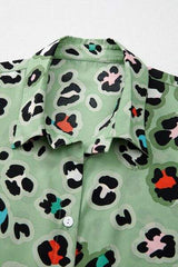 Leopard Collared Neck Top and Pants Set - Trendsi - Flyclothing LLC