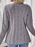 Cable-Knit Button-Down Cardigan - Trendsi - Flyclothing LLC