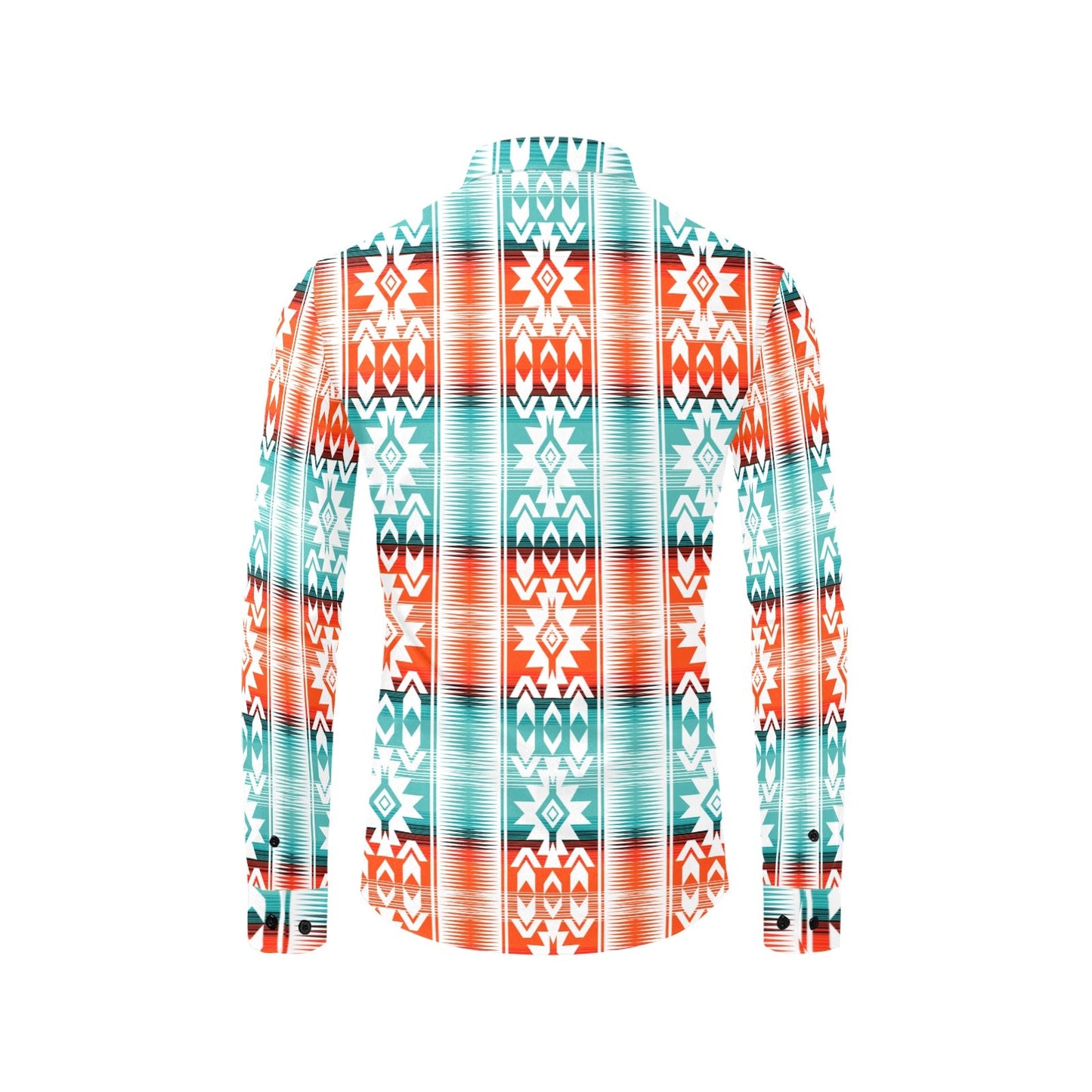 Baha Ranch Turquoise Orange Aztec Unisex Western Button UP Shirt
