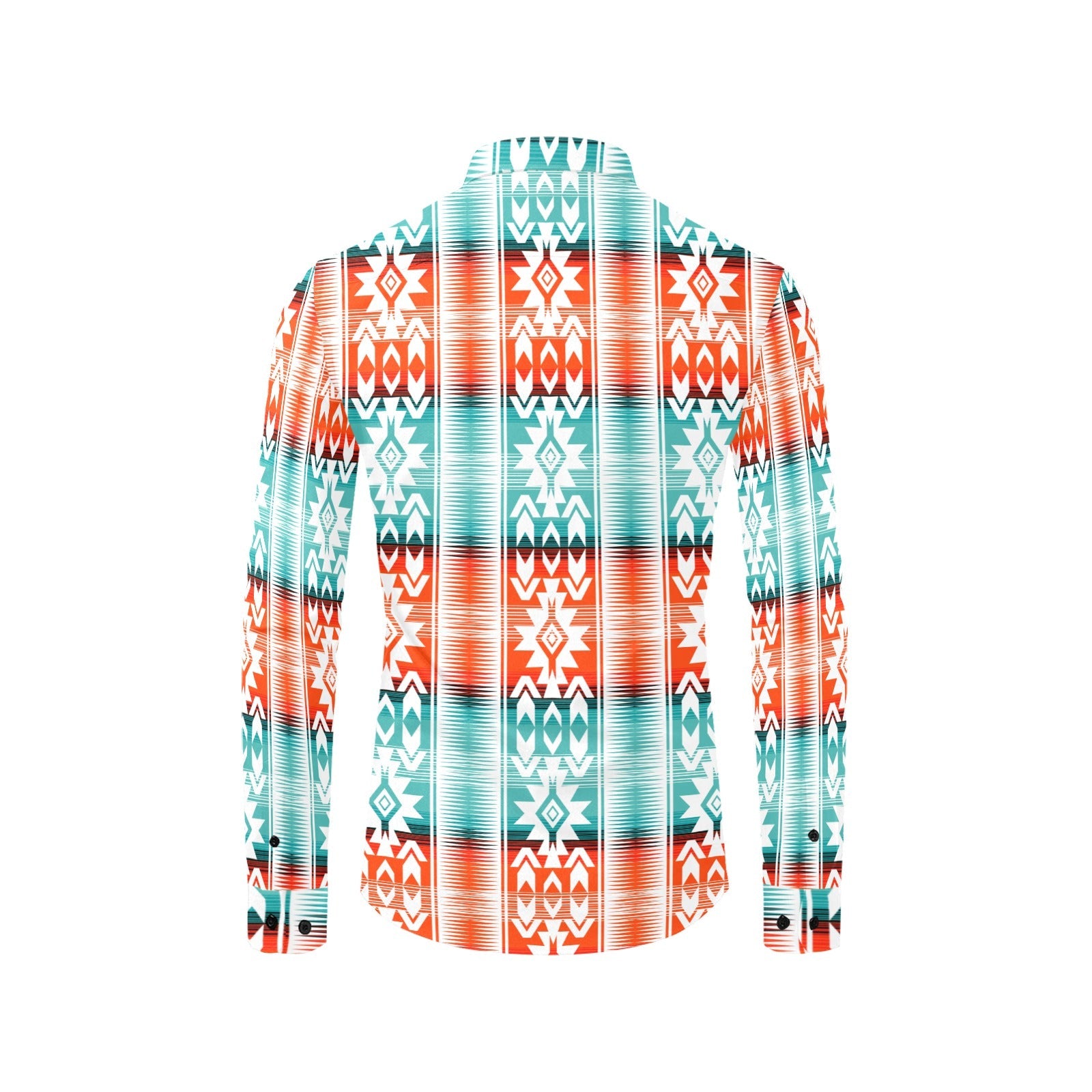 Baha Ranch Turquoise Orange Aztec Unisex Western Button UP Shirt